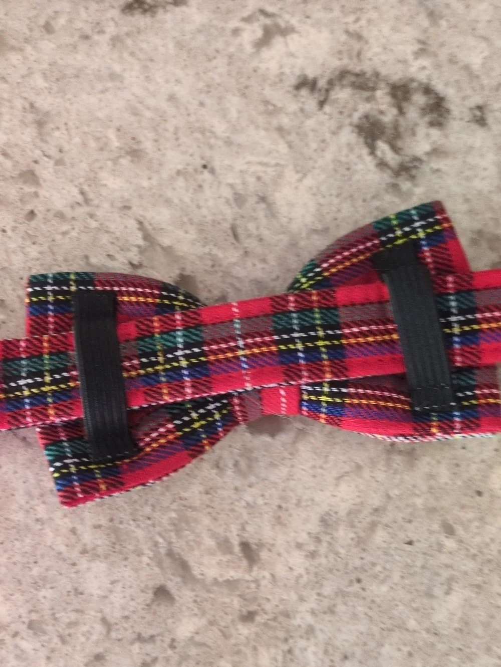 Red Plaid Bowtie Dog Collar